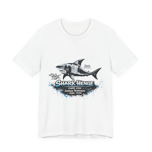 Shark Henge Cape Cod Graphic Tee – Great White Shark Memorial Shirt