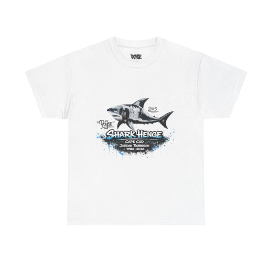 Shark Henge Memorial T-Shirt — Vintage Cape Cod Shark Illustration (POYSE)