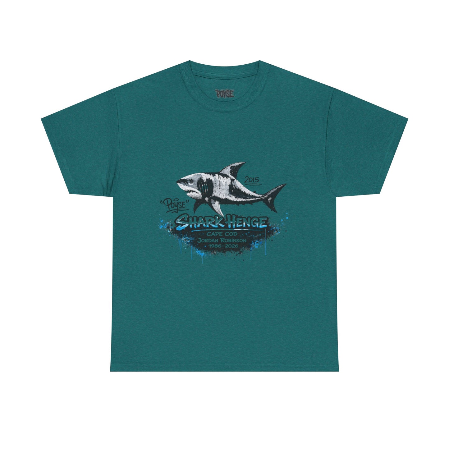 Shark Henge Memorial T-Shirt — Vintage Cape Cod Shark Illustration (POYSE)