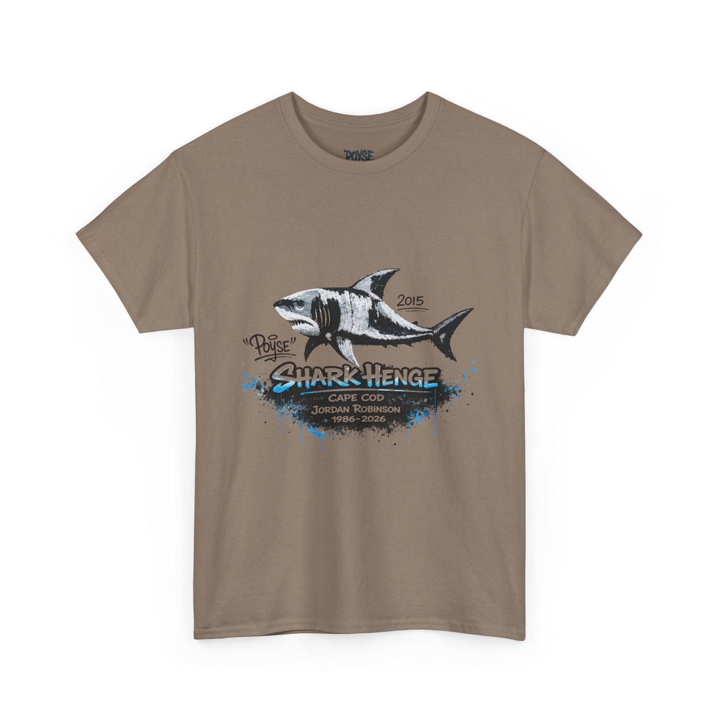 Shark Henge Memorial T-Shirt — Vintage Cape Cod Shark Illustration (POYSE)