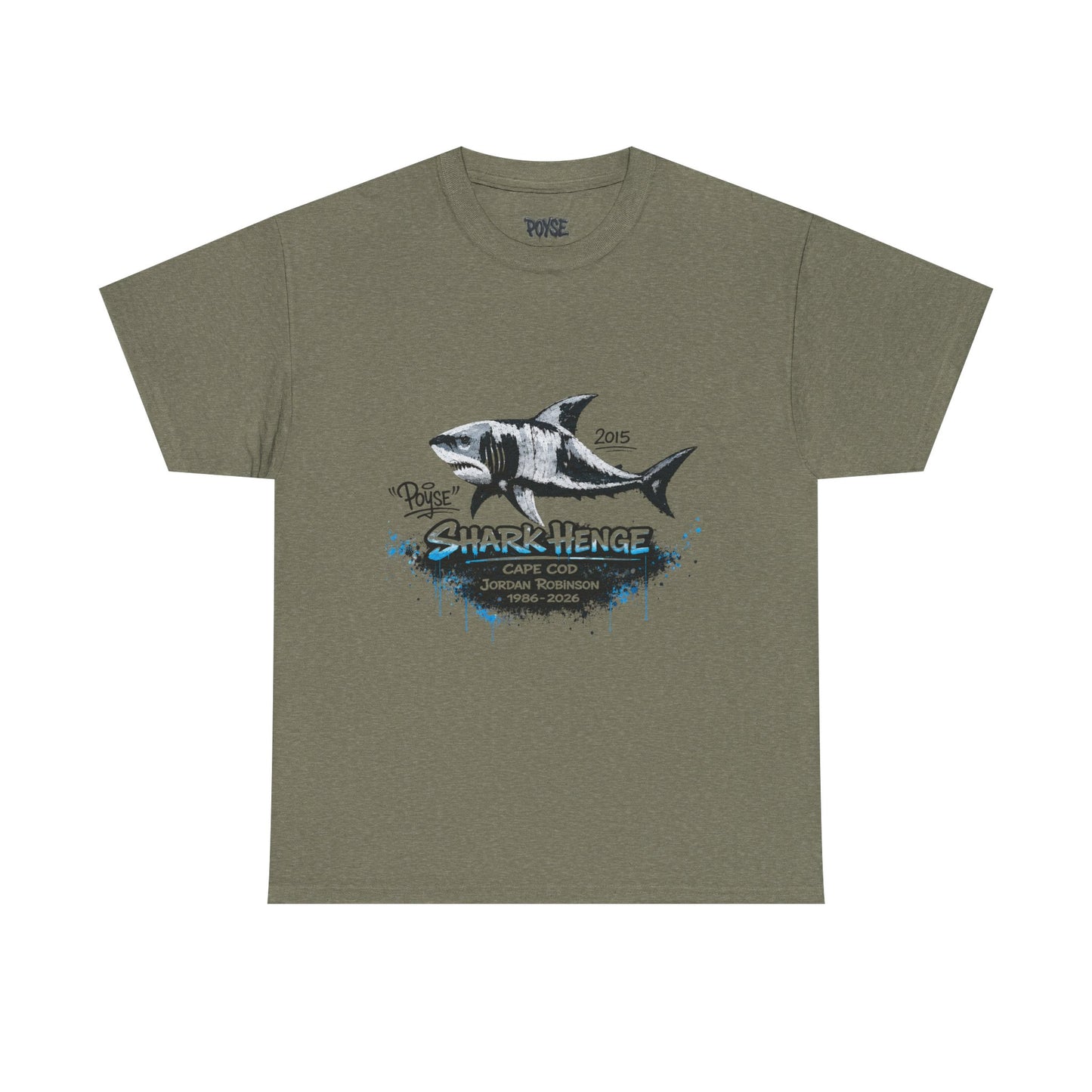 Shark Henge Memorial T-Shirt — Vintage Cape Cod Shark Illustration (POYSE)