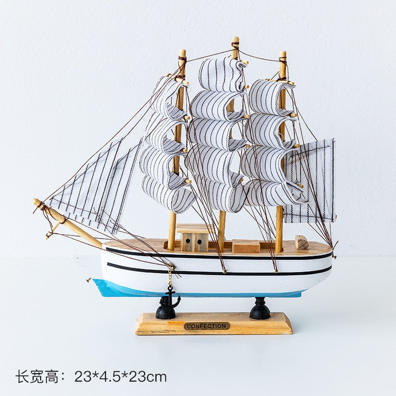 Wooden Sailboat Model  Decoration Crafts