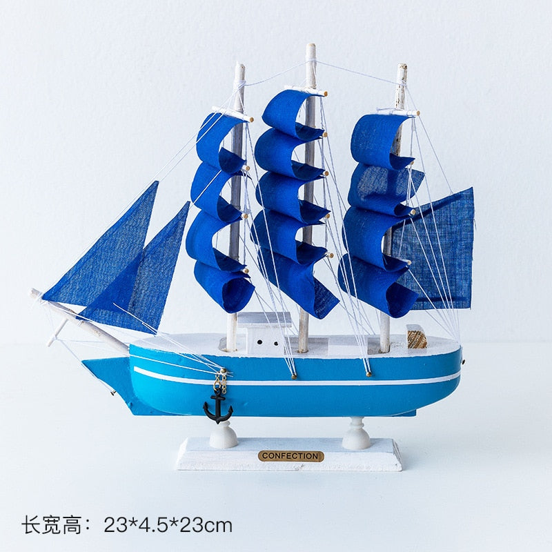 Wooden Sailboat Model  Decoration Crafts