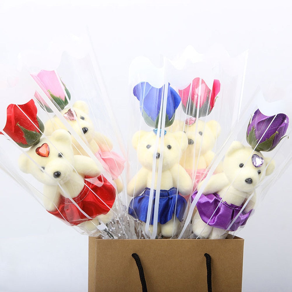 Cute Bear Rose Bouquet