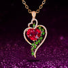 Ruby Peach Heart Necklace