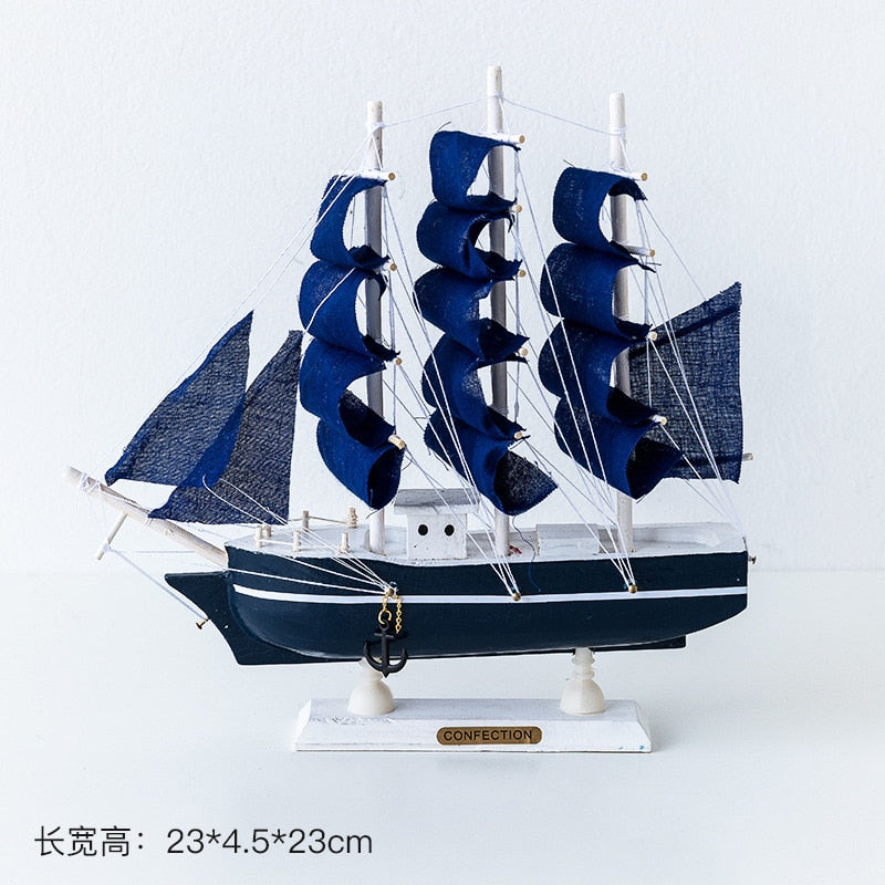 Wooden Sailboat Model  Decoration Crafts