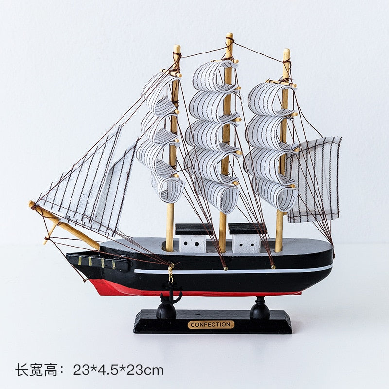 Wooden Sailboat Model  Decoration Crafts